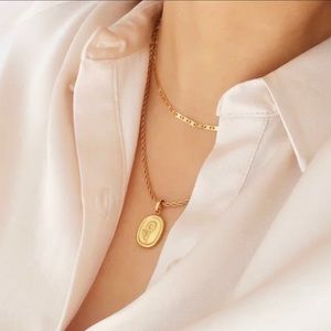 Handmade - The sunflower gold necklace in rope chain|18k gold plated|waterproof
